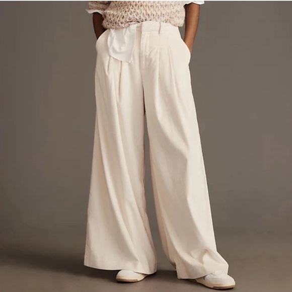 Maeve Pants - Maeve The Avery Pleated Wide-Leg Trousers: Corduroy Edition